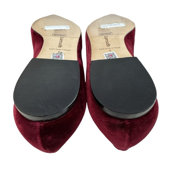 NWOT Larroude Lee Crystal-Embellished Bow Velvet Ballet Flats Size 6 - Picture 12 of 16